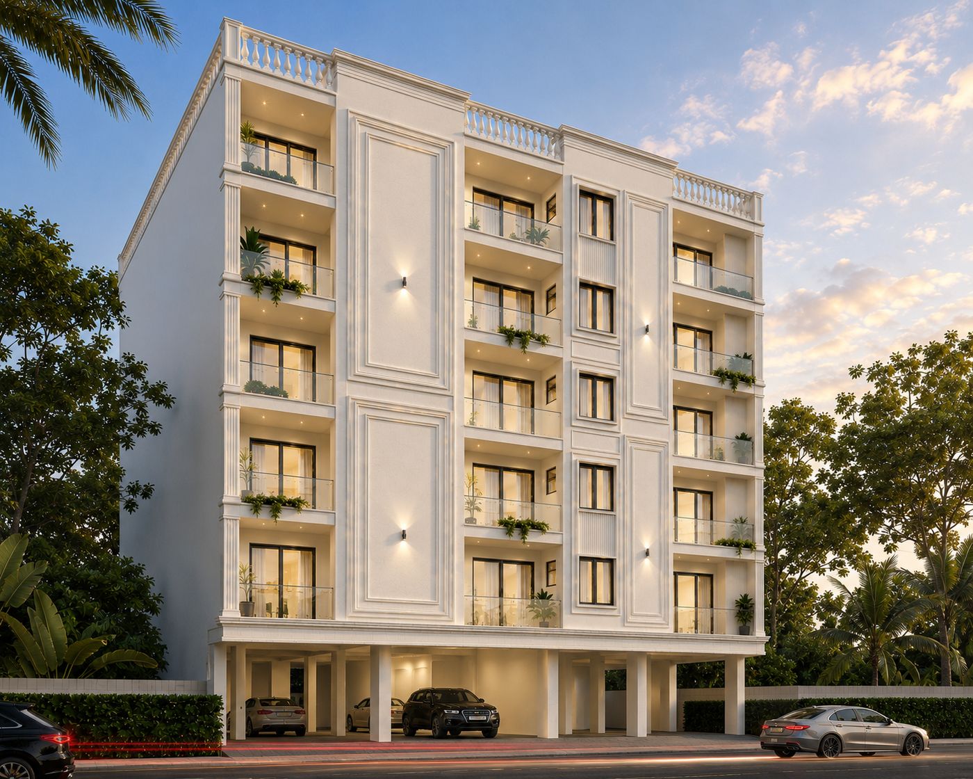 The White Lotus seen from the corner, artist's impression