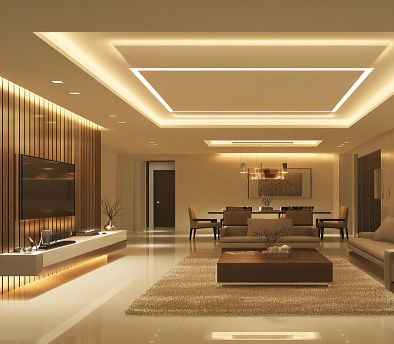Living and dining area interior concept for The White Lotus